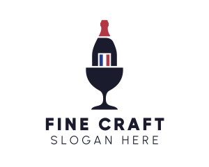 Wine Glass Bottle logo design