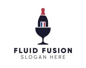 Wine Glass Bottle logo design