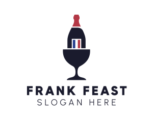 Wine Glass Bottle logo design