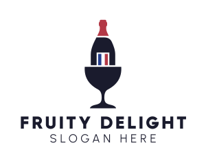 Wine Glass Bottle logo design