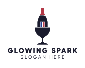 Wine Glass Bottle logo design