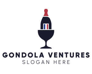 Wine Glass Bottle logo design