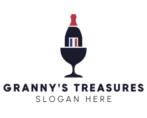 Wine Glass Bottle logo design