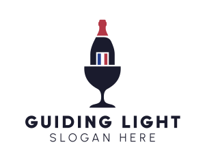 Wine Glass Bottle logo design