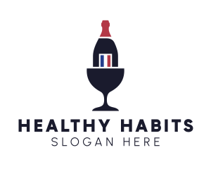 Wine Glass Bottle logo design