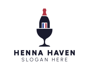 Wine Glass Bottle logo design