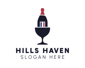 Wine Glass Bottle logo design