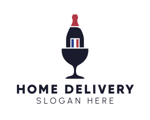 Wine Glass Bottle logo design