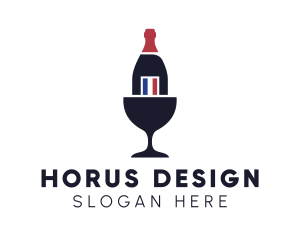 Wine Glass Bottle logo design