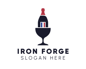 Wine Glass Bottle logo design