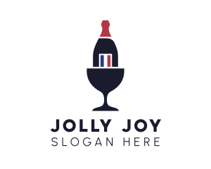 Wine Glass Bottle logo design