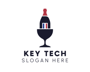 Wine Glass Bottle logo design