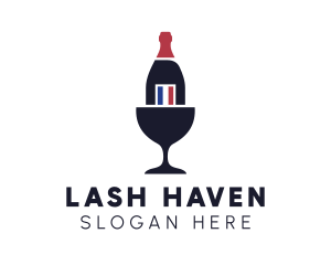 Wine Glass Bottle logo design