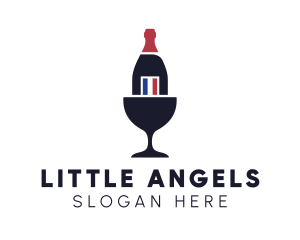 Wine Glass Bottle logo design