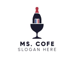 Wine Glass Bottle logo design