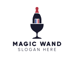 Wine Glass Bottle logo design