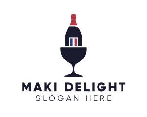 Wine Glass Bottle logo design