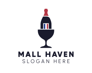 Wine Glass Bottle logo design