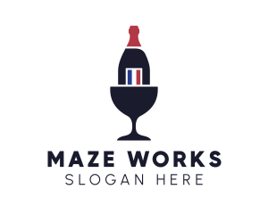 Wine Glass Bottle logo design