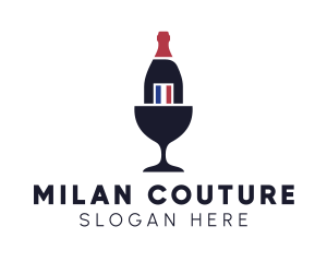 Wine Glass Bottle logo design