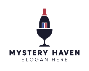 Wine Glass Bottle logo design