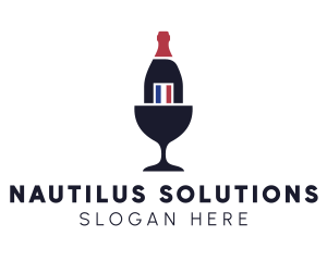 Wine Glass Bottle logo design