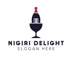 Wine Glass Bottle logo design