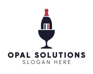 Wine Glass Bottle logo design