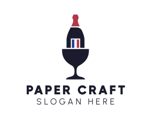 Wine Glass Bottle logo design