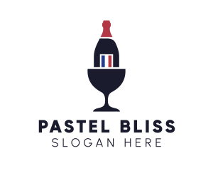 Wine Glass Bottle logo design