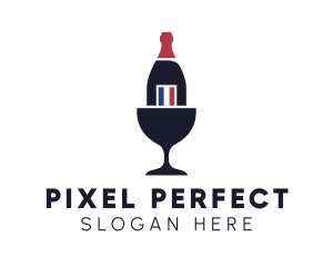 Wine Glass Bottle logo design