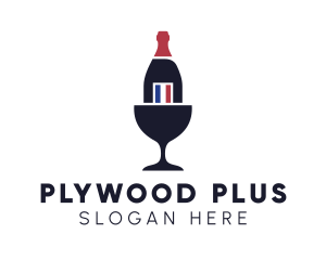 Wine Glass Bottle logo design