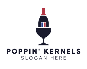 Wine Glass Bottle logo design