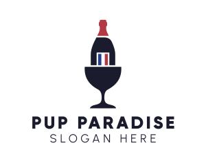 Wine Glass Bottle logo design