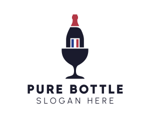 Bottle - Wine Glass Bottle logo design