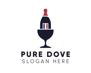 Wine Glass Bottle logo design