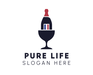 Bottle - Wine Glass Bottle logo design