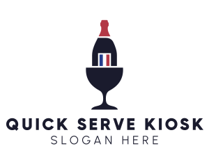 Wine Glass Bottle logo design