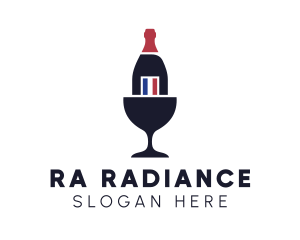 Wine Glass Bottle logo design