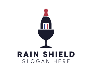 Wine Glass Bottle logo design