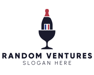 Wine Glass Bottle logo design