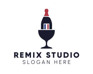 Wine Glass Bottle logo design