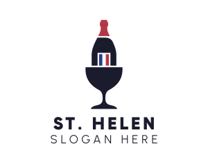 Wine Glass Bottle logo design