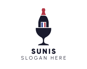 Wine Glass Bottle logo design