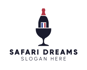 Wine Glass Bottle logo design