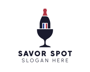 Wine Glass Bottle logo design