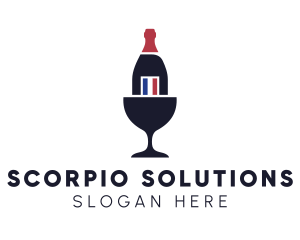 Wine Glass Bottle logo design