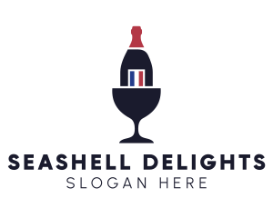 Wine Glass Bottle logo design