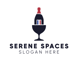 Wine Glass Bottle logo design