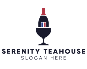 Wine Glass Bottle logo design